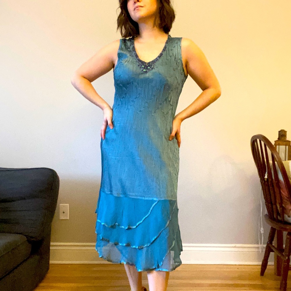 Komarov Teal Evening Dress